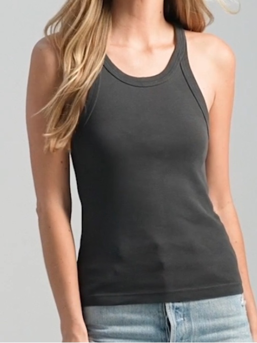 Rowan Pruitt Racerback ribbed tank top SIZE LARGE